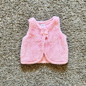 Carter's Light Pink Faux Fur Baby Vest with Bow
